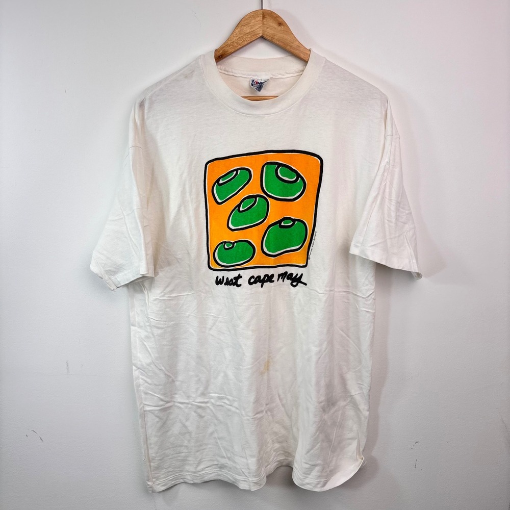 Vintage Flying Fish Studio West Cape May Graphic T Shirt Hanes Beefy T XL
